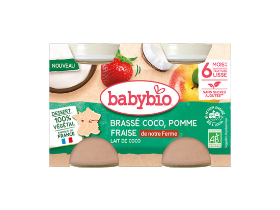 Petits Pots Brassés Coco, Pomme, Fraise - 2x130g
