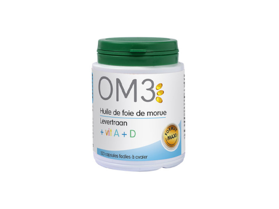 OM3 Huile de foie de morue Vit A + D - 120 capsules