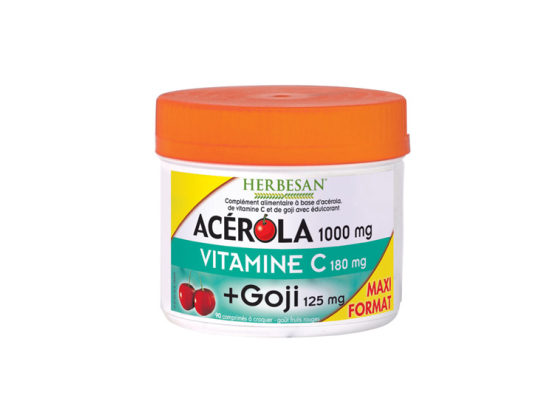 Herbesan Acérola Vitamine C Goji - 90 comprimés à croquer