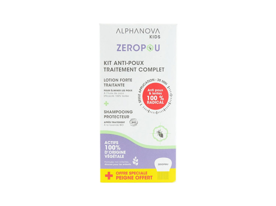 Alphanova Kids Zeropou Kit Anti-poux traitement complet BIO
