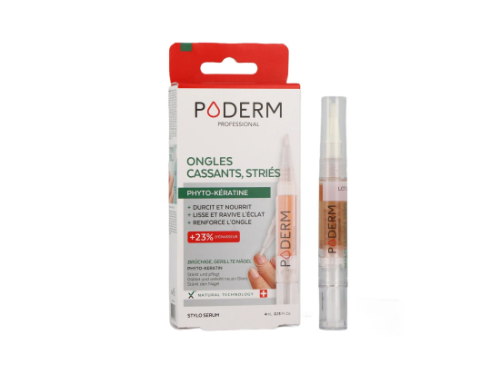 PODERM Stylo Ongles Cassants Striés - 4ml
