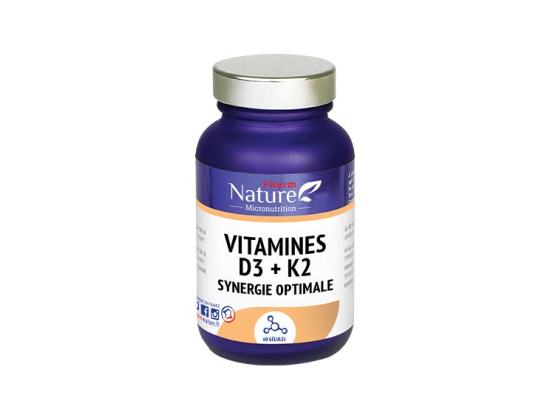 Pharm Nature Micronutrition Vitamines D3 + K2 - 30 gélules