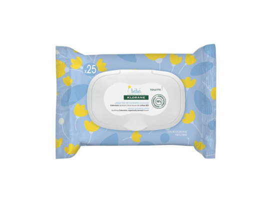 Klorane Bébé Lingettes nettoyantes douces format voyage - 25 lingettes
