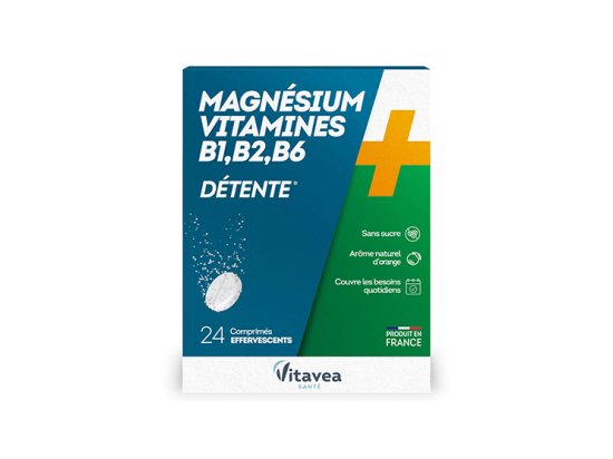 Magnesium + Vitamines B1, B2, B6 - 24 Comprimés,