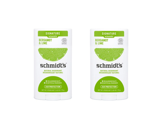 Schmidt's Déodorant Stick Bergamote Citron vert - 2x58ml