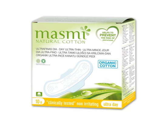 Masmi serviettes hygiéniques 100% coton BIO - 10 serviettes