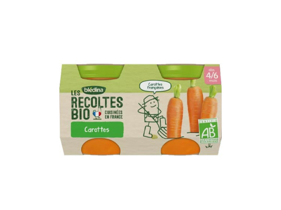 Blédina Les Récoltes Bio Petit Pot Carottes - 2x130g