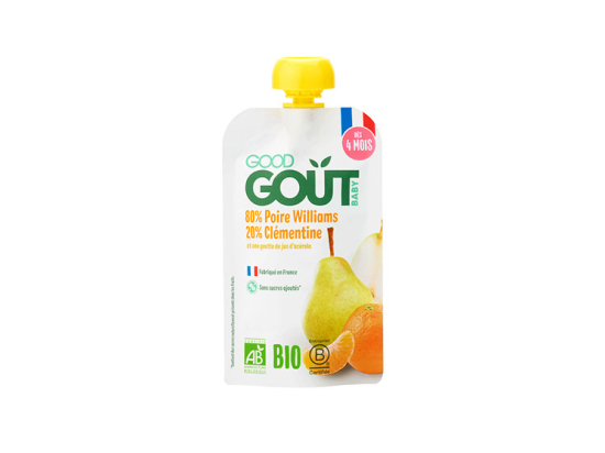 Good Goût Gourde de Fruits BIO Poire Clémentine - 120 g