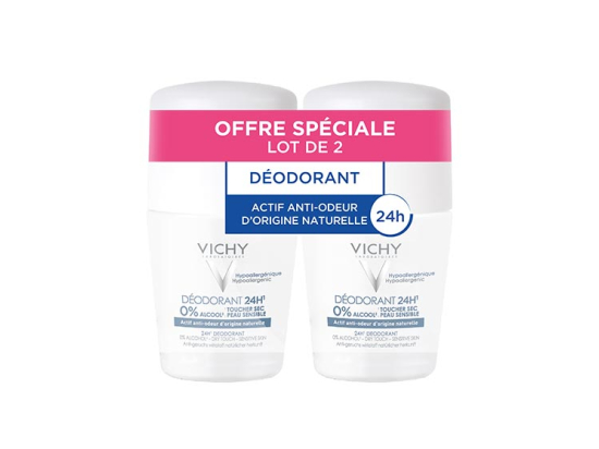 Vichy Déodorant 24h toucher sec Roll-on -  2x50ml