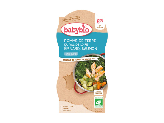 Babybio pomme de terre du val de loire épinard saumon à l'aneth BIO - 2x200g