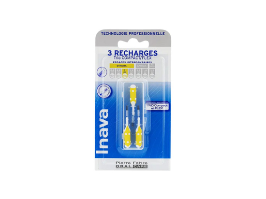 Inava Trio Compact/Flex Recharge Brossettes interdentaires 1mm - 3 brossettes