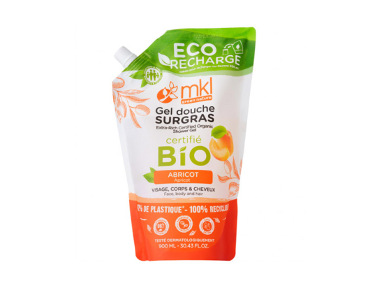 MKL Gel Douche Surgras Abricot BIO Eco-Recharge - 900 ml