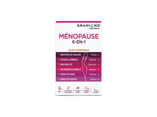 Ménopause 6-en-1 Sans Hormones - 60 comprimés