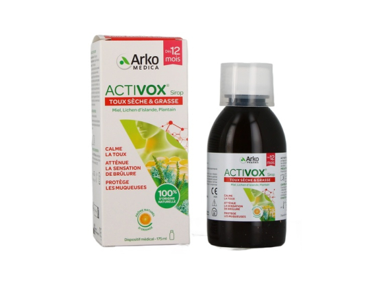 Arkomedica Activox Sirop toux sèche et grasse dès 1 an saveur orange - 175ml