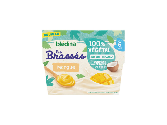 Blédina Les brassés 100% végétal Mangue au lait de coco - 4x95g