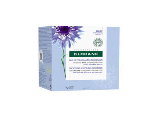 Klorane Patchs yeux lissants & défatiguants au bleuet BIO - 7x2 patchs