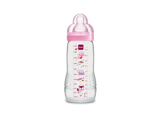 Mam Easy active 2ème âge Biberon Conte de fée Rose - 330ml