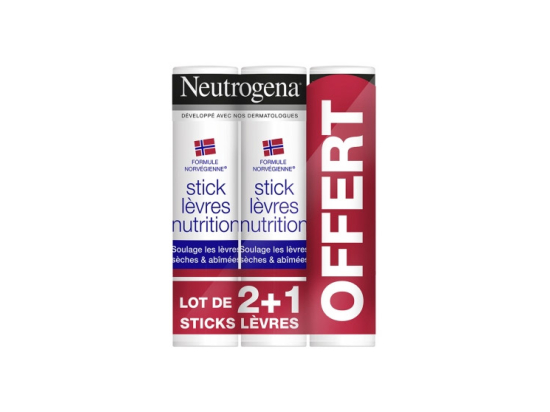Neutrogena Stick lèvres nutrition - 2x4,8g +1 OFFERT