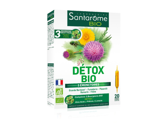 Santarome detox bio aux 5 émonctoires - 20 ampoules
