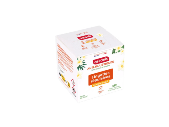 Lingettes Répulsives Anti-Moustiques Parfum Monoï - 12 lingettes