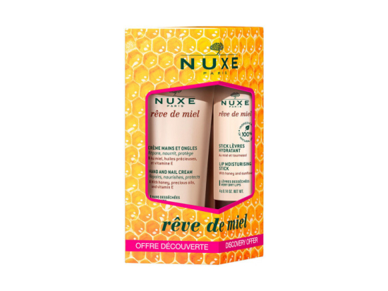Nuxe Rêve de Miel Coffret Crème mains et ongles + Stick à lèvres