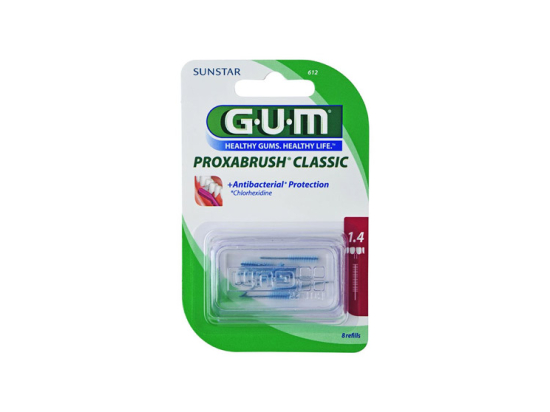 GUM Proxabrush Classic 612 Recharges Brossette interdentaire 1,4mm - 8 brossettes
