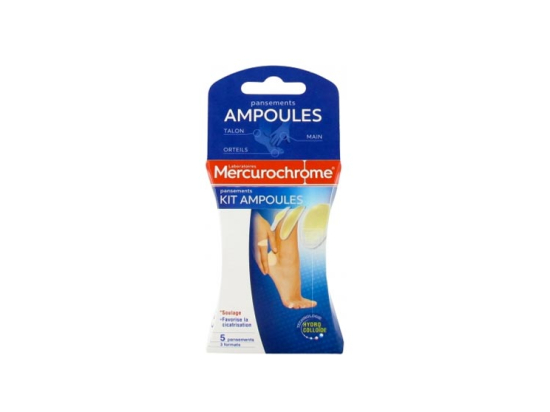 Mercurochrome Kit pansements ampoules 3 formats - 5 pansements