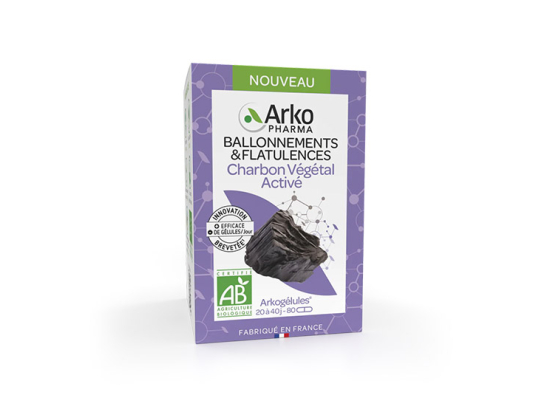 Arkopharma Arkogélules Charbon Végétal Activé BIO - 80 gélules
