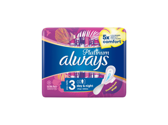 Always Platinum Night Serviettes Taille 3 - 8 serviettes