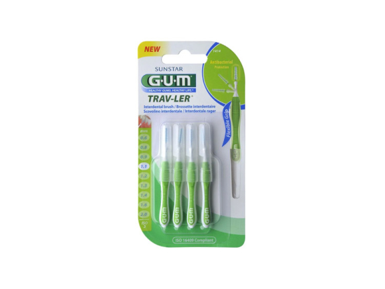 GUM Trav-Ler 1414 Brossettes interdentaires 1,1mm - 4 brossettes