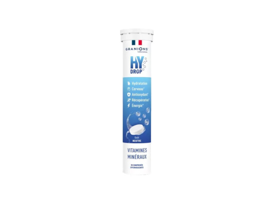 HYDROP Pastilles Hydratation Goût Neutre - 20 comprimés effervescents