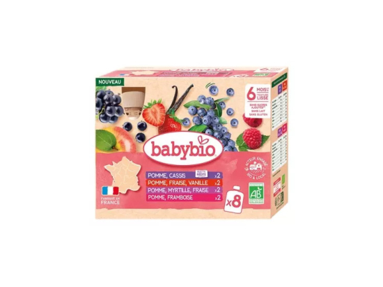 Gourdes Multi-Fruits Fruits Rouges Bio 6 mois et + - 8x90g
