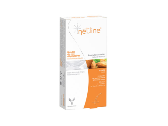 Netline Bandes de Cire Dépilatoire Visage - 20 bandes