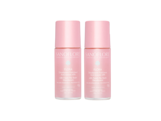 Déodorant Fraicheur Roll-On Anti-Traces Flora - 2x50ml