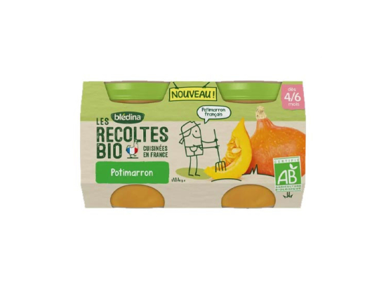 Blédina Les Récoltes BIO Petit Pot Potimarron - 2 x 130 g