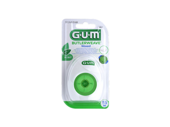GUM Butlerweave 1855 Fil Dentaire ciré Menthe - 55ml