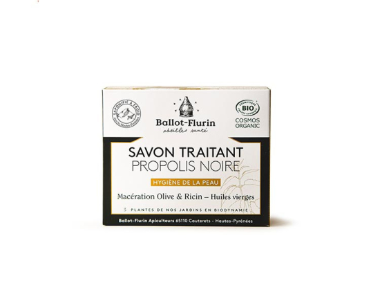 Ballot-Flurin Savon traitant à la propolis noire BIO - 100g