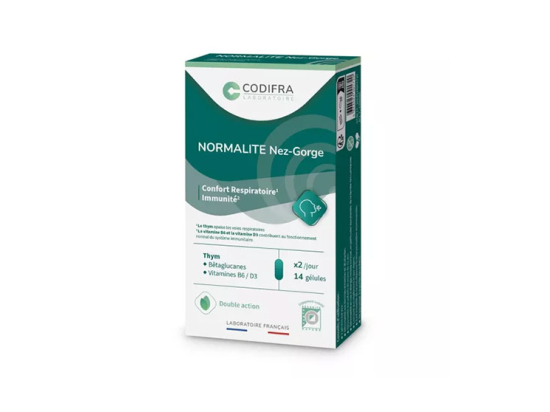 Normalite Nez et Gorge Confort Respiratoire - 14 gélules