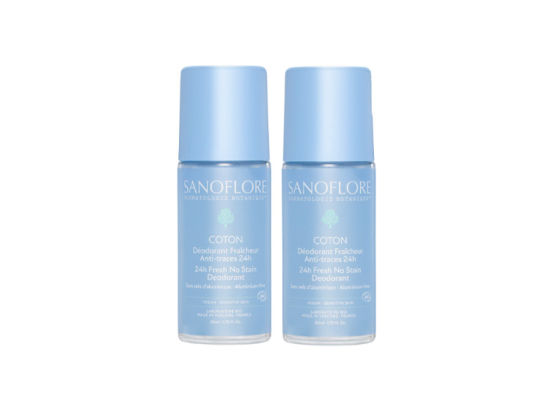 Déodorant Fraicheur Roll-On Anti-Traces Coton - 2x50ml