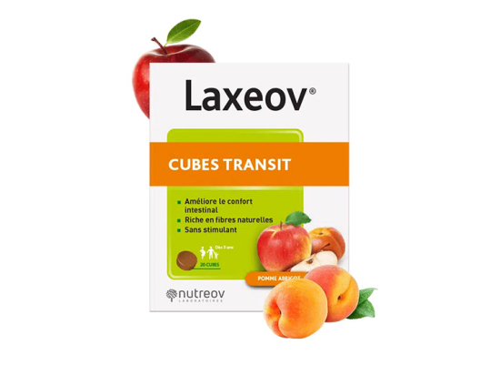 Nutreov Laxeov Cubes transit Pomme-Abricot - 20 cubes