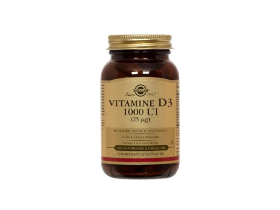 Solgar Vitamine D3 1000UI - 100 comprimés à croquer