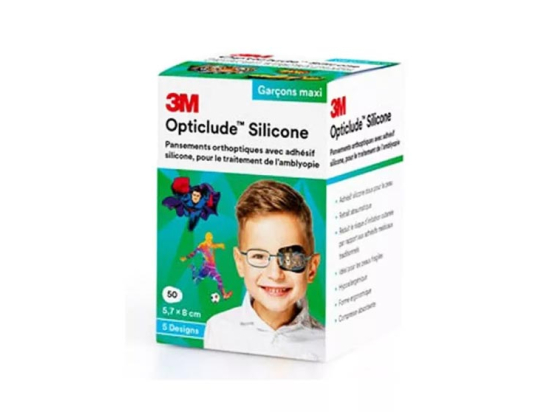 3M Opticlude Silicone Design Boy Maxi 5.7x8 cm - 50 pansements