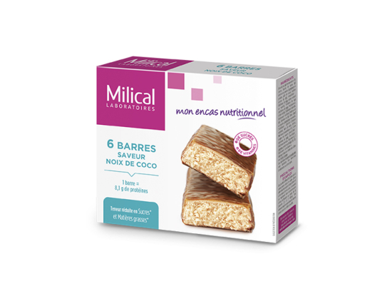 Milical Barres Hyperprotéinées Noix de Coco - 6 barres