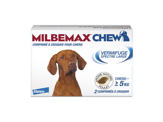 Milbemax Chew Chiens de 5kg et plus - 2 comprimés