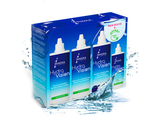 Innoxa Hydravision Solution multifonction pour Lentilles de contact Souples - 3x360ml +100ml OFFERT