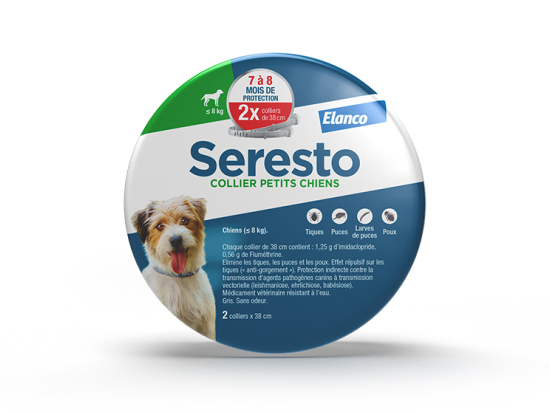 Chien - Colliers Anti-Puces et Anti-Tiques pour Petits Chiens - Moins de 8KG - 2 Colliers