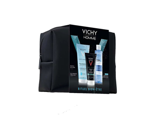 Coffret Rituel Bien-Être Homme - Gel Nettoyant + Hydratant Visage + Shampoing - 200+50+200ml