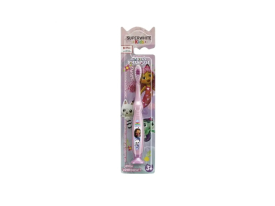Superwhite Kids Brosse à dents ventouse Gabby Chat dès 3 ans