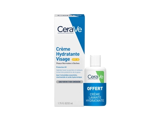 Crème hydratante visage SPF30 - 52 ml + Crème lavante hydratante OFFERTE