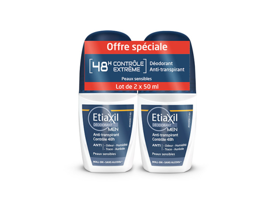 Etiaxil Men Anti-transpirant Contrôle 48h Roll-on - 2x50ml
